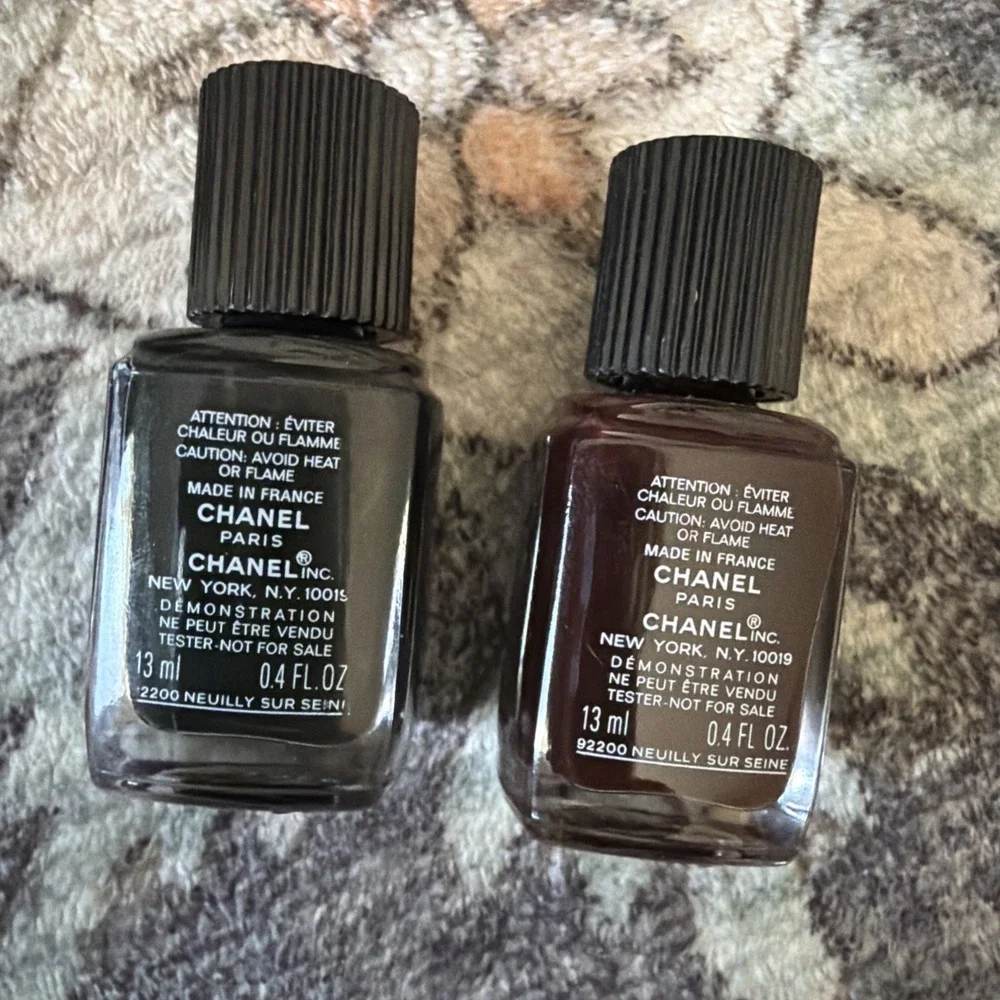 2 NEW CHANEL Le Vernis Nail Polish 715 Deepness & 618 Brun Contraste Deep .4oz